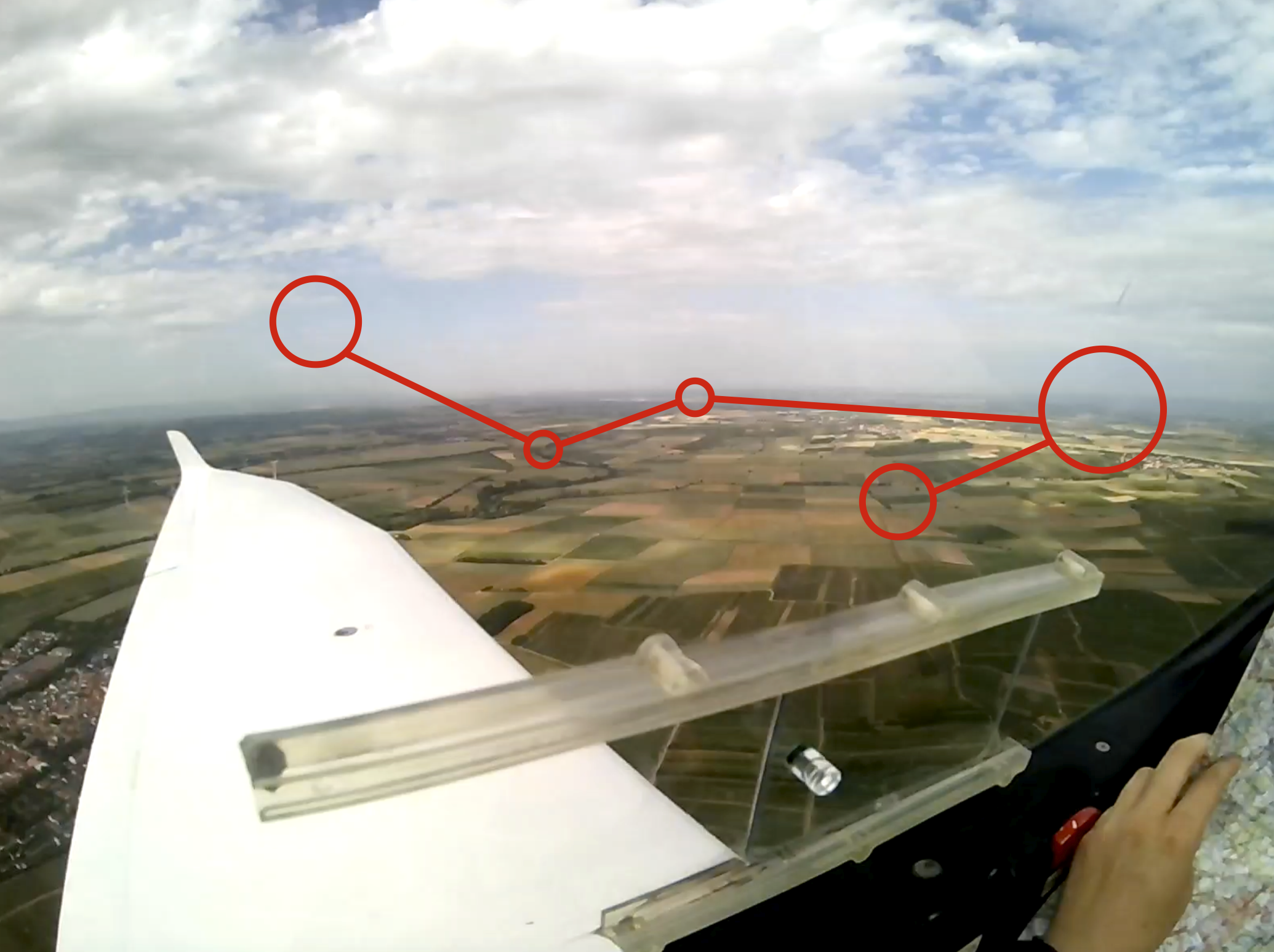 Eye-tracking recording inside the cockpit